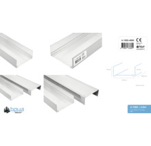 U-profiel van metaal, 4 meter lang
