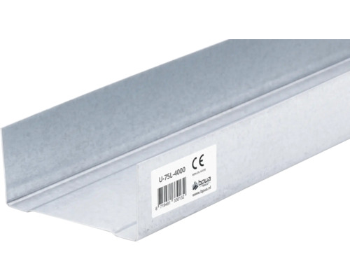 U-profiel van metaal, 4000 millimeter lang