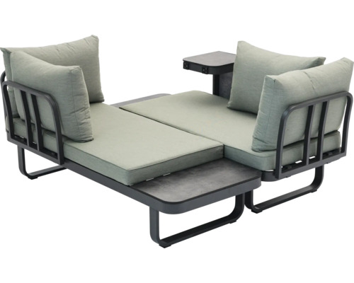 Tuinset met frame, zitkussens en tafel