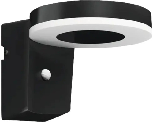 Zwarte wandlamp met ronde vorm