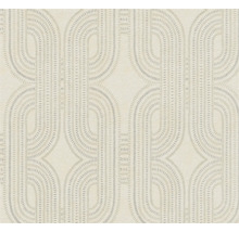 Behang met geometrisch patroon van halve cirkelvormen