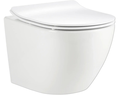 FORM & STYLE Hangend toilet compact Samar incl. softclose wc-bril met quick-release wit