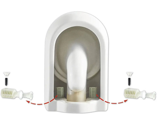 Detailopname van een urinoirbevestiging met sifon