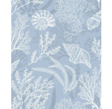 Zee patroon met schelpen en planten