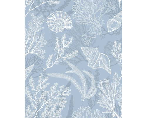 Zee patroon met schelpen en planten