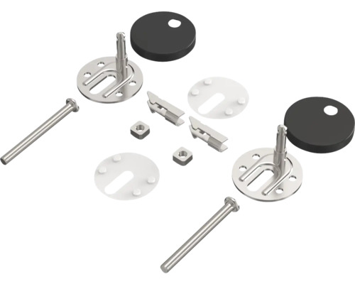 Bevestigingsset voor toiletbrillen met schroeven, moeren en ringen
