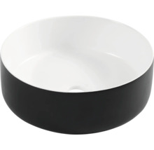DIFFERNZ Waskom keramiek zwart/wit Mira 36 x 12 cm