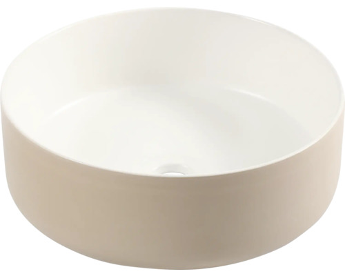 DIFFERNZ Waskom keramiek Mira beige/wit 36 x 12 cm