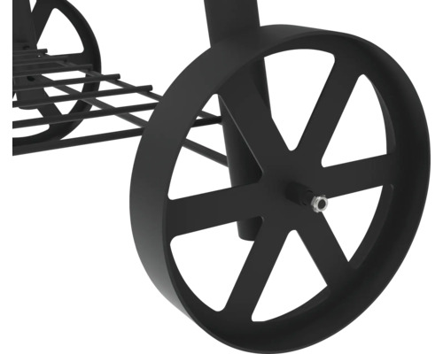 Wielen van een metalen barbecuekar