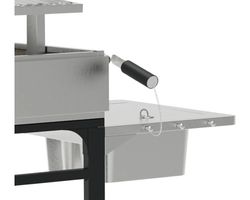 Barbecue met hefboom en opbergruimte