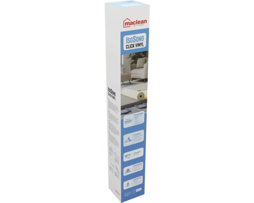 MACLEAN Ondervloer Isosono klik PVC op rol 9 m², dikte 1,3 mm Maclean IsoSono Click Vinyl verpakking