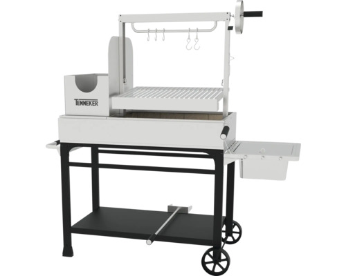 Tenneker houtskoolbarbecue met grillrooster, opbergruimte en wielen