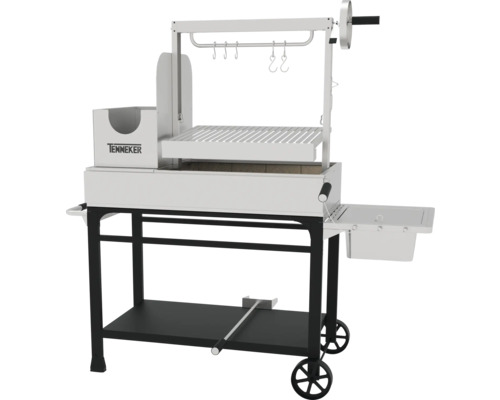 Tenneker houtskoolbarbecue met grillrooster, warmhoudrooster en opbergruimte