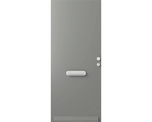 Voordeur met brievenbus, deurknop en sleutelgat