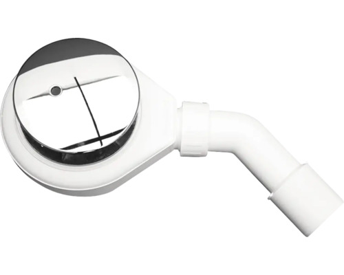 Badafvoergarnituur met verchroomde stop en witte sifon