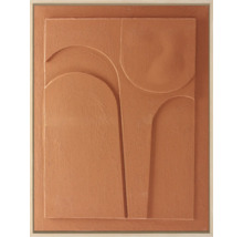 Decoratieve wanddecoratie met geometrische vormen in houten lijst