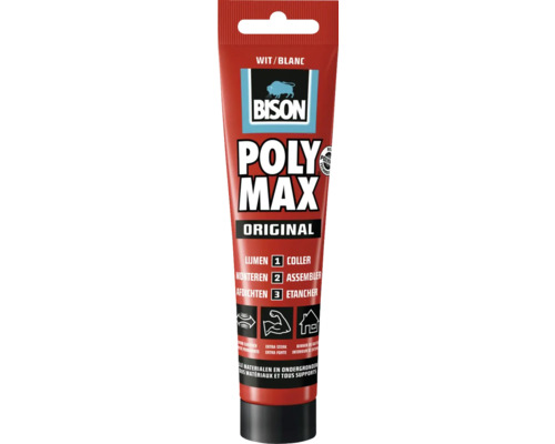 BISON Poly Max® original wit hangtube 165 g Bison Poly Max lijmtube