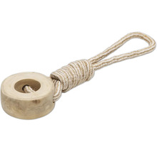 Hondenspeelgoed van hout met touwlus