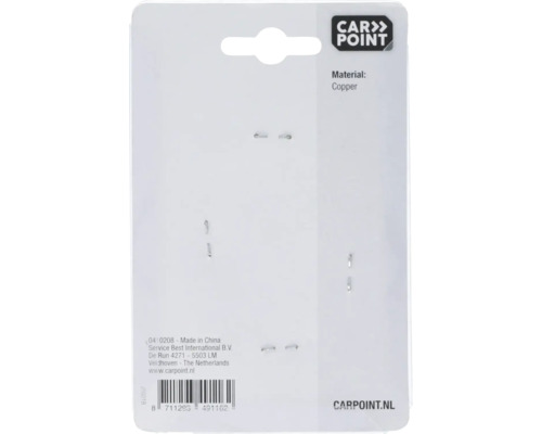 Koperen klemmen op een witte verpakking