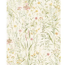Behang met bloemen- en grassenmotief