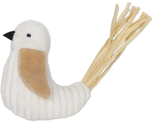 Decoratief vogelbeeldje met een staart van stro