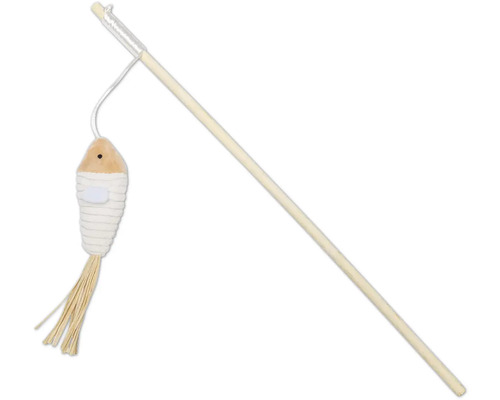 Katvissenhengel met visspeeltje van hout