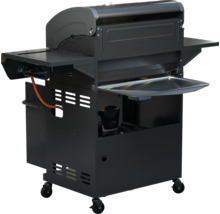 Gasbarbecue met zijplanken en wielen voor buiten