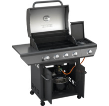 Gasbarbecue met vier branders, zijbrander, warmhoudrek en onderkast