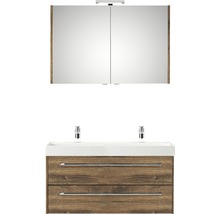 Wastafelmeubel met twee lades en spiegelkast voor de badkamer
