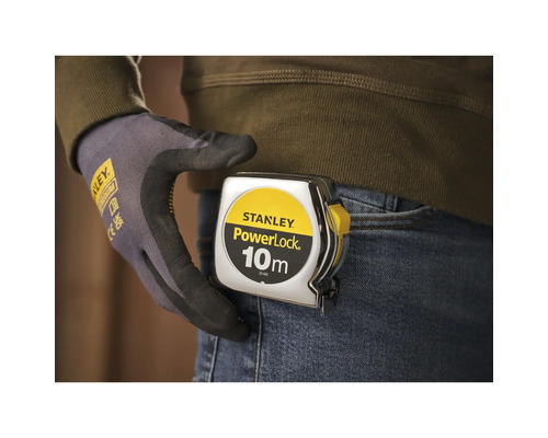 Stanley rolmaat PowerLock 10 meter aan riem