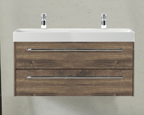 Wastafelonderkast met twee laden en wastafel