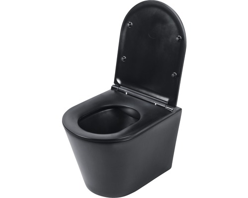 Spoelrandloos toilet Rimless incl. softclose wc-bril met quick-release zwart