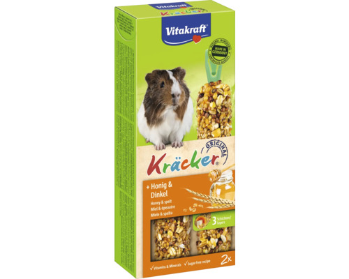 Vitakraft Kräcker voor cavia''s met honing en spelt, suikervrije receptuur