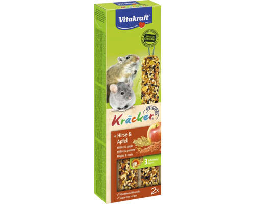 VITAKRAFT Knaagdierensnack corn/fruit kracker voor kleine knaagdieren 2 st