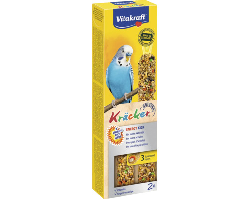 VITAKRAFT Energy kracker voor parkieten, 2 stuks, 60 g Vitakraft Kräcker staaf voor parkieten, verpakking met twee stuks