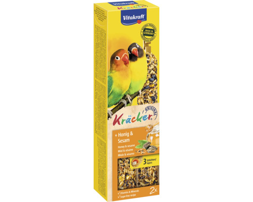 VITAKRAFT Vogelsnack honing/fruit voor Agaponis Vitakraft Kräcker honing en sesam voor dwergpapegaaien