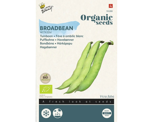 BUZZY Groentezaden Tuinbonen Witkiem biologisch Verpakking biologische zaden voor tuinbonen