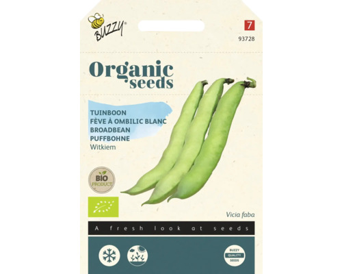 BUZZY Groentezaden Tuinbonen Witkiem biologisch doosje 50 gram Biologisch zaden voor tuinbonen