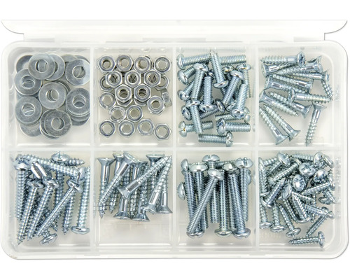 Assortimentsdoos met schroeven, moeren en ringen