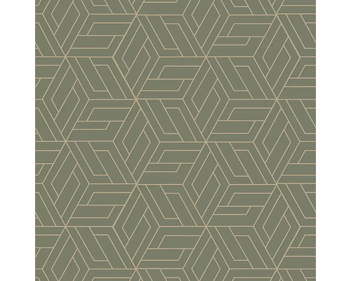 GRANDECO Vliesbehang geometrisch groen Behang met geometrisch patroon