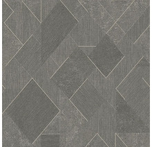 Behang met geometrisch patroon van vierkanten en driehoeken.