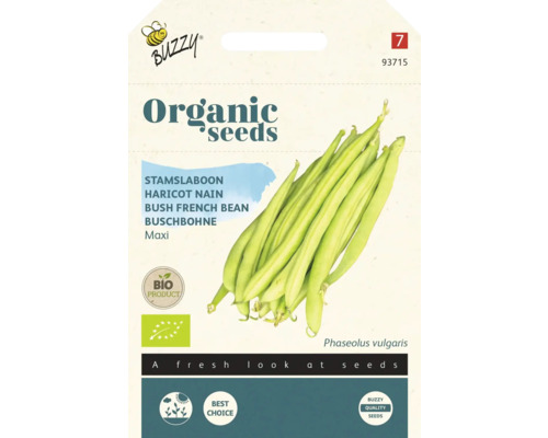 BUZZY Groentezaden Stamslabonen Maxi biologisch doosje 50 gram Zadenpakket stamboon Maxi