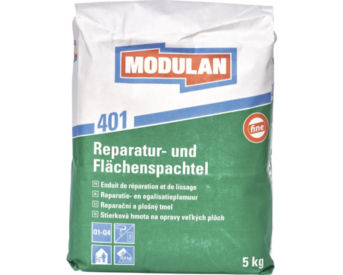 MODULAN 400 Reparatie- en uitvlakspachtel binnen 5 kg Modulan Reparatie- en egalisatieplamuur, 5 kg zak
