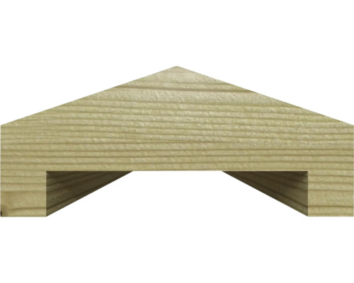 Profielhout met messing en groef in driehoekige vorm