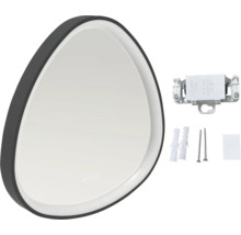 Asymmetrische spiegel met verlichting en montagemateriaal