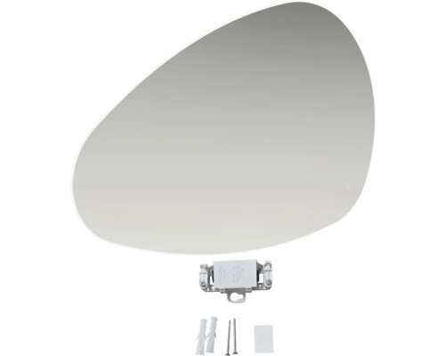 Ei-vormige spiegel met bevestigingsmateriaal