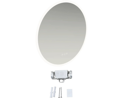 Ovale spiegel met ledverlichting en montageaccessoires