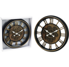 Wandklok Roma zwart/goud ø 44,5 cm