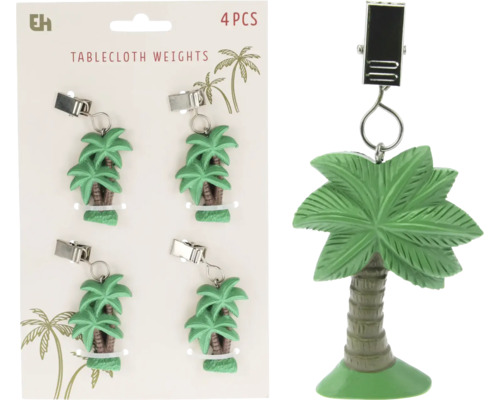 Tafelkleedgewicht met palmboommotief, 4 stuks