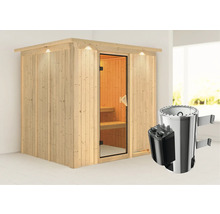 Houten sauna met saunakachel